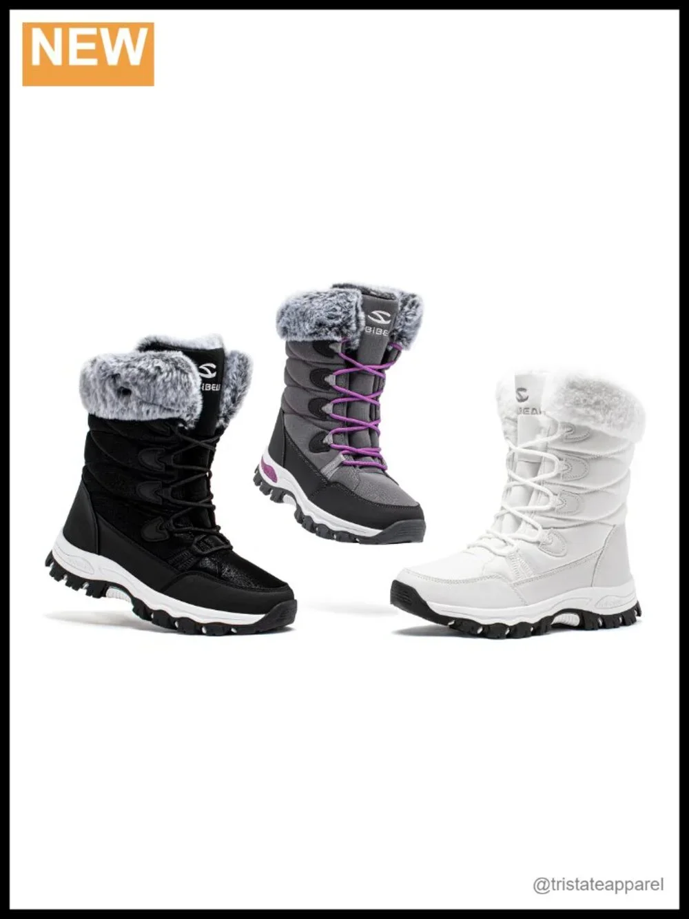 Women's Waterproof Snow Boots Lightweight Warm Faux Fur Lined Mid-Calf